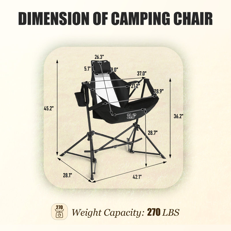 Folding Camping Chair, Black