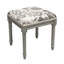 Tabouret de coiffeuse en lin gris avec pivoine grise-502684172-502684178