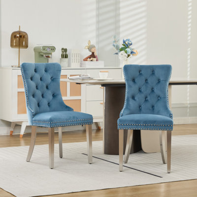Chaise rembourrée haut de gamme rembourrée avec pieds plaqués