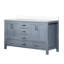 Gris foncé 60 po De meuble-lavabo double avec plateau en marbre, structure en bois massif, tiroirs à fermeture en douceur, espace de rangement spacieux et comptoir facile à installer