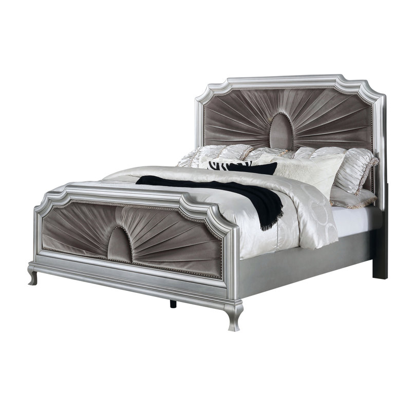 Kastin Solid Wood and Upholstered Standard Bed, Queen