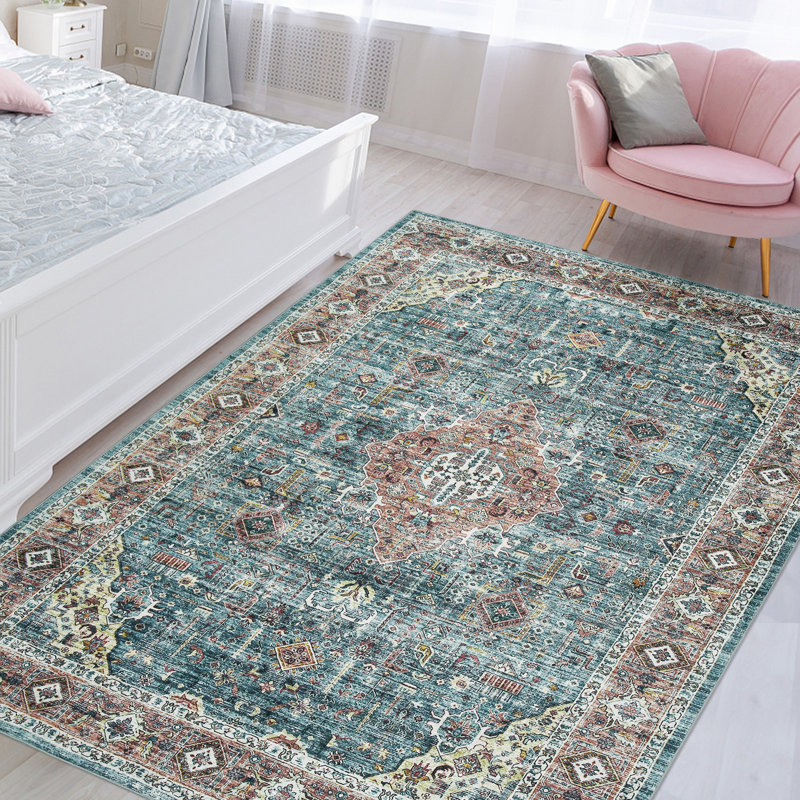Rectangle 170 cm x 120 cm Floral Area Rug