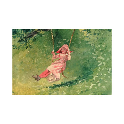 Girl On A Swing by Winslow Homer - Wrapped Canvas Gallery-Wrapped Canvas Giclée