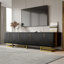 Luxury Tv Stand - 160Cm Media Unit With Soft-Close Doors & Adjustable Feet-890614504