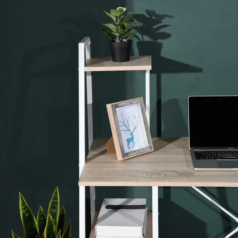 Blohm Writing Desk, Oak, White