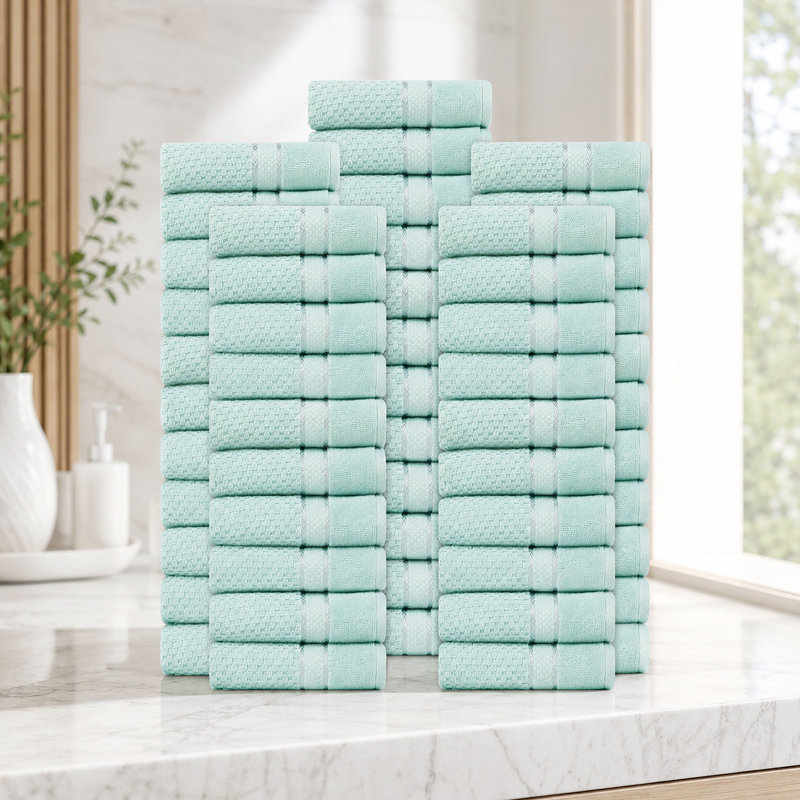 Essuie-mains texturés 100% coton Hode, Vert menthe, Essuie-mains - paquet de 50