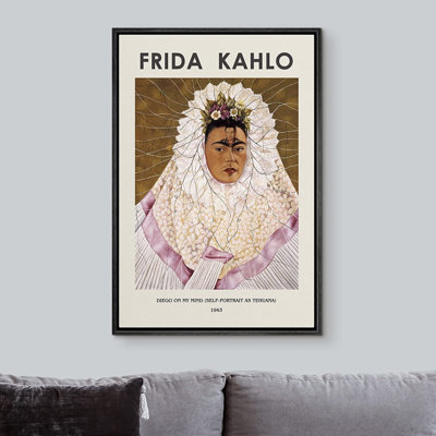 Classical Artwork " Diego On My Mind (Self-Portrait) " by Frida Kahlo