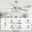 52" Crystal Ceiling Fan with Light and Remote, Quiet DC Motor Modern Chandelier Ceiling Fan with Reversible Blades
