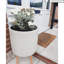 Concrete Effect Cylinder Round Planter on Hardwood Legs, Round Indoor Plant Pot Stand for Indoor Plants, Indoor Flower Pot with Plaited Pattern-703551395-703551392