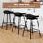 Swivel Barstools Set of 2 Faux Leather Upholstered Backless Bar Height Chairs Black-958734385-958734382