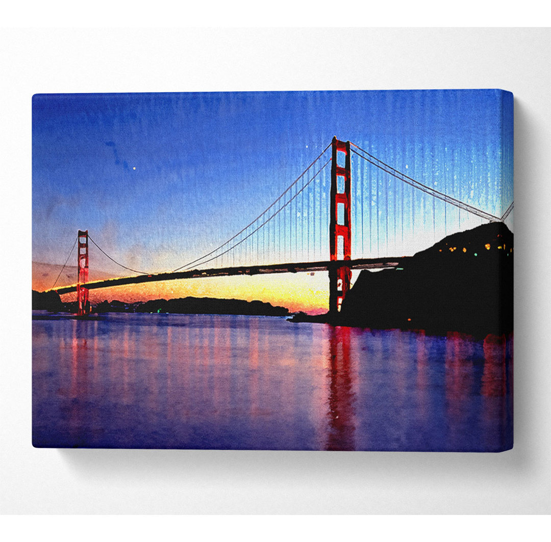 San Francisco Golden Gate Bridge Sonnenaufgang - Kunstdrucke auf Leinwand