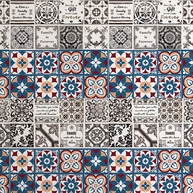 20cm W x 20cm L PVC Peel and Stick Mosaic Tile