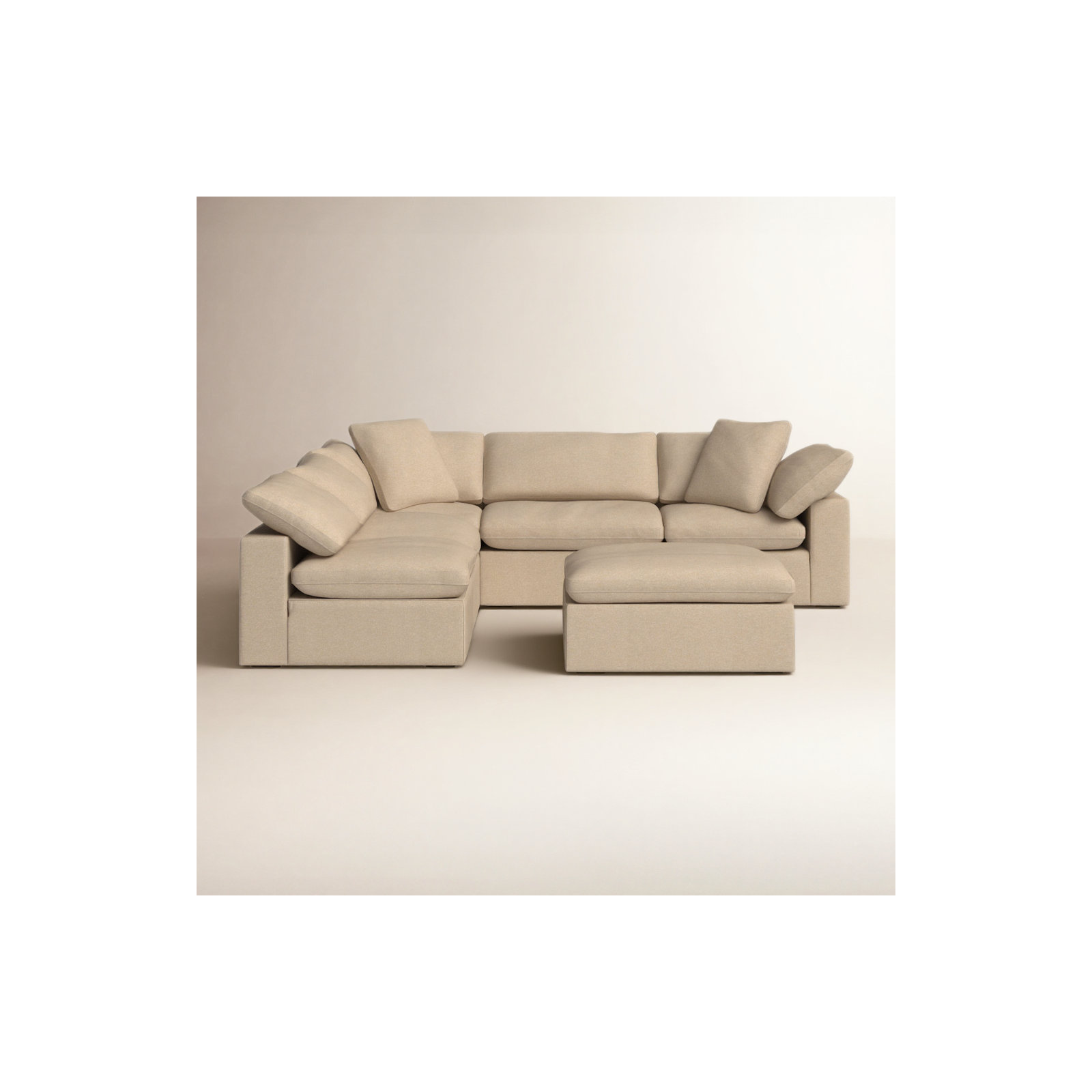 Calana Cloud Modular Sectional, Almond, 6 Piece