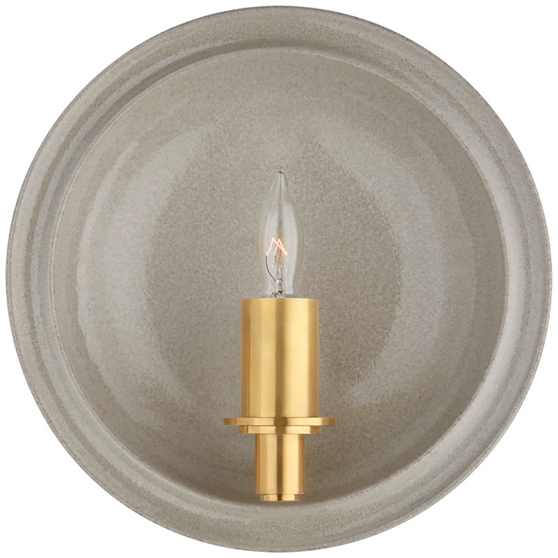 Christopher Spitzmiller Leeds Small Round Sconce, Shellish Gray
