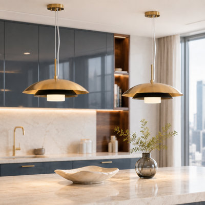 Suspension moderne à dôme DEL 1 lumière de 11 po pour îlot de cuisine (ensemble de 2)