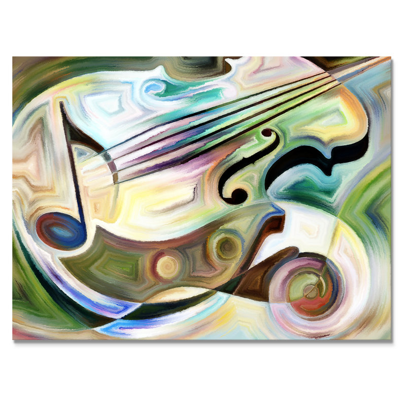 " Colourful Abstract Guitar Illustration Iv ", 8" H x 12" W x 1" D