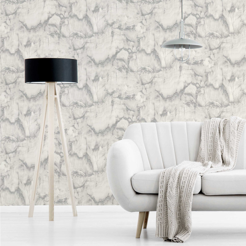 Callum 10.05m x 55cm Semi-Gloss Wallpaper Roll, Grey