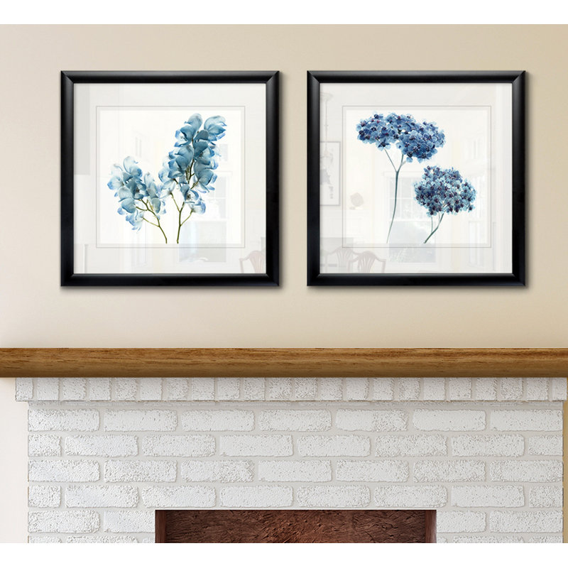 « superbe blue ii », ensemble de 2 reproductions encadrées, Cadre noir