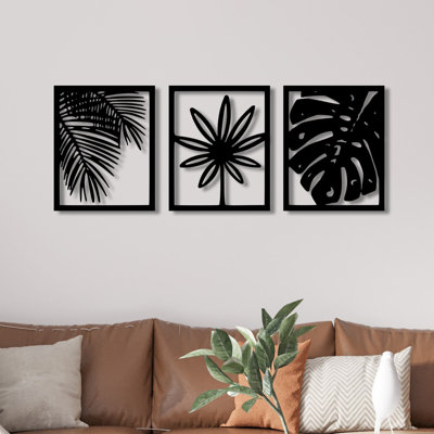 Elegant Decorative Metal Wall Accessory, Black Finish, 51.6 x 19.7 inches | 100% Metal Construction, Thickness: 0.05 inches | Modern Design for Home Décor & Office Spaces, Durable and Stylish Accent Piece