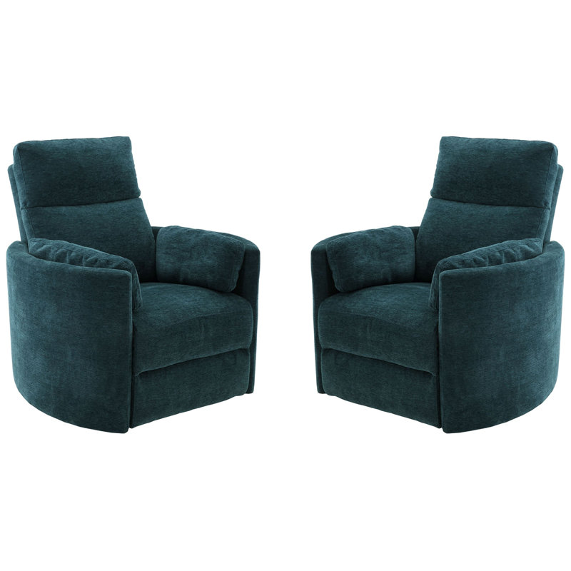 Fauteuil inclinable électrique pivotant l 40 po Carnesha (ensemble de 2), Paon