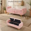 Banc rembourré en velours côtelé avec rangement 57 po-133390616