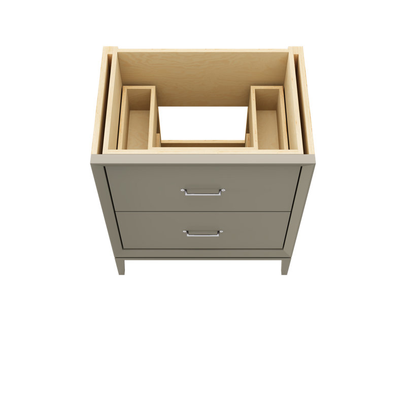 Alexandra Two-Drawer Single Bath Vanity, French Olive, 30", Polished Chrome