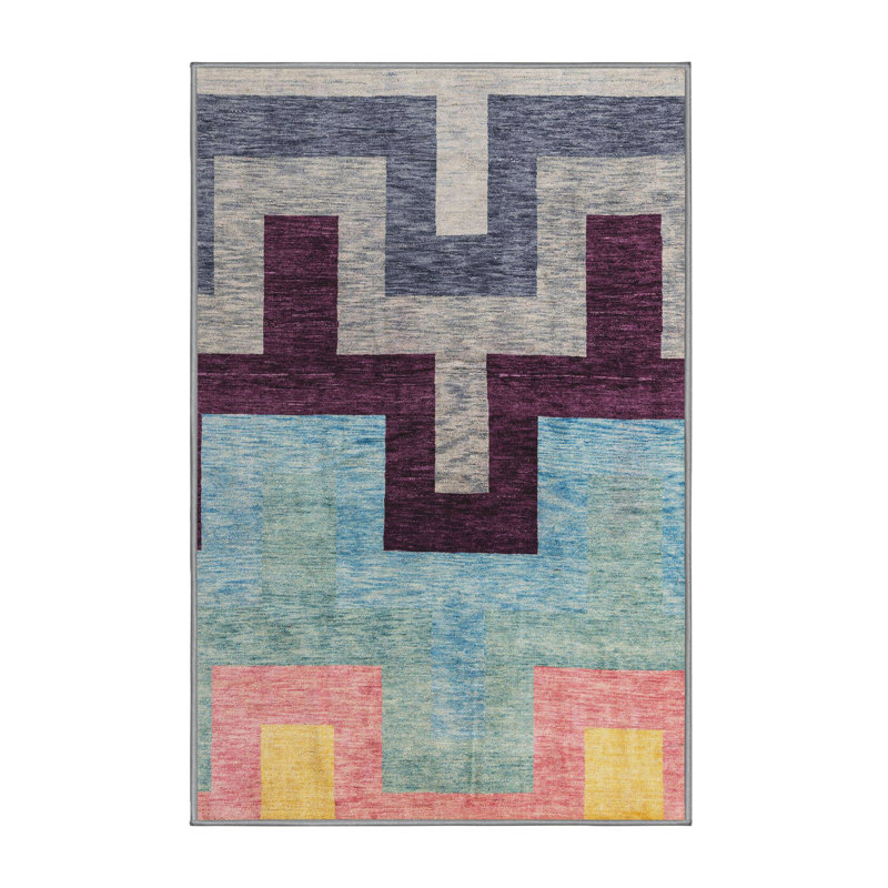 Tapis abstrait moderne 4977, Rectangle 5 pi x 7 pi