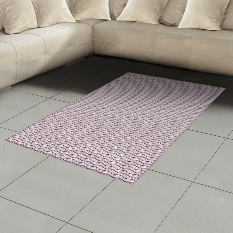 Purple High Density Long Fiber Poly Threads Decorative Area Rug Carpet, Rectangle 4' x 5'8"