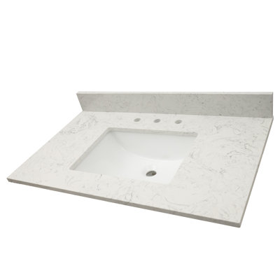 Aravo 24.5 in. W x 22 in. D Vitreous China Vanity Top in White with Integrated Basin