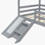 Lit mezzanine bas gris avec glissade, échelle, barrières de sécurité et structure de toit Gray Watsons-1269836903