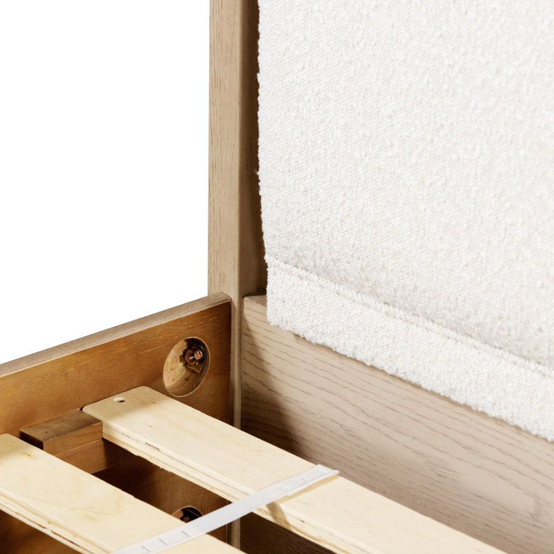 Lit plateforme Karsten, Roi, Brun clair/blanc