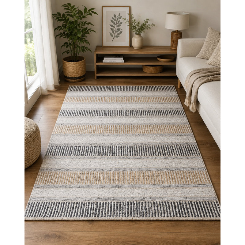 Artiaga Striped Indoor Rug, Rectangle 6' x 9'