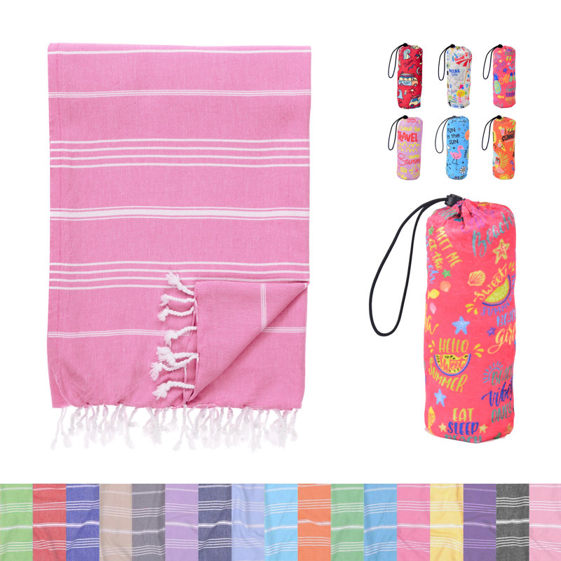Fushia Oversized Turkish Cotton Beach Towel, Fushia 