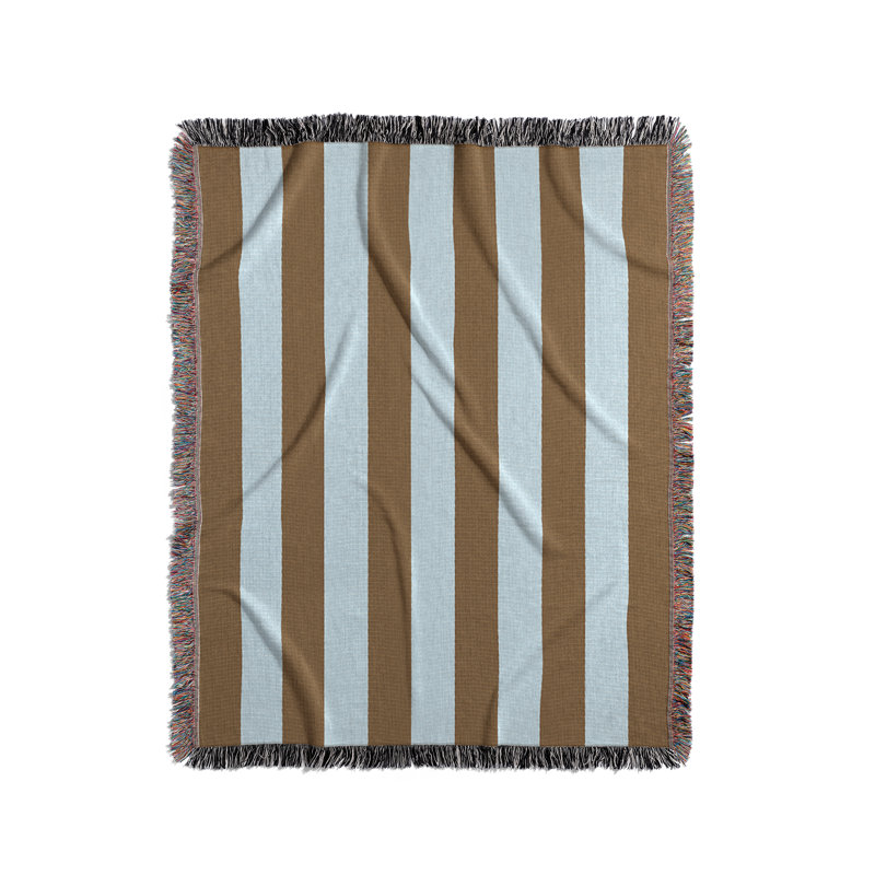 Jeté en mélange de coton Lynch, 60" L x 50" W, Brun/bleu
