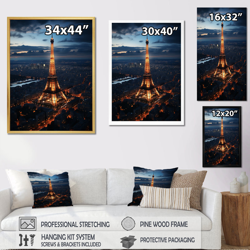 Paris Montparnasse, impressions sur toile, Cadre photo noir, H 20 po x l 12 po x P 1 po