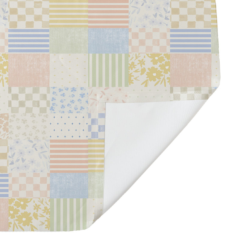 Rideau de douche Pastel, Patchwork pastel bleu/vert/orange