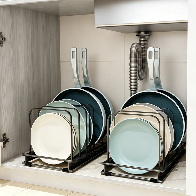 Metal Cutting Board Organizer, Adjustable Bakeware Rack, 2 Pack