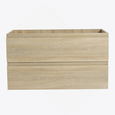 Meuble-lavabo mural de 36 pouces au design épuré et au rangement spacieux, parfait pour les salles de bain modernes et compactes.