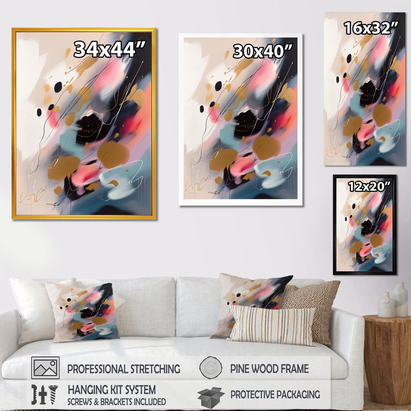 Jaheim, coup de pinceau abstrait IV sur toile, H 20 po x l 12 po x P 1 po, Toile tendue