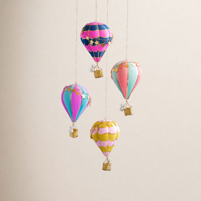 Small Hot Air Balloon Display, Cyan/Violet