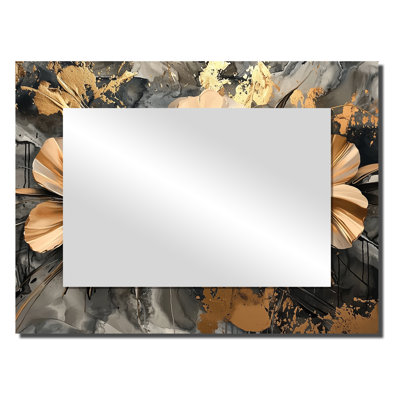 Copper Dance Of The Poppies  - Floral Wall Mirror Art - Printed On Metal