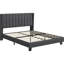 Upholstered Bed Frame with Channel Tufted Headboard-77082534-77082535
