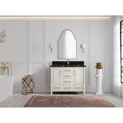 Meuble-lavabo simple 42 po avec comptoir en quartz Aberdeen