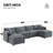 136" Chenille Modular Sectional Sofa With Deep And Wide Seat, U-Shaped Cloud Couch Set With Double Cushions, 6 Seat Sofa With Movable Ottoman-204690129