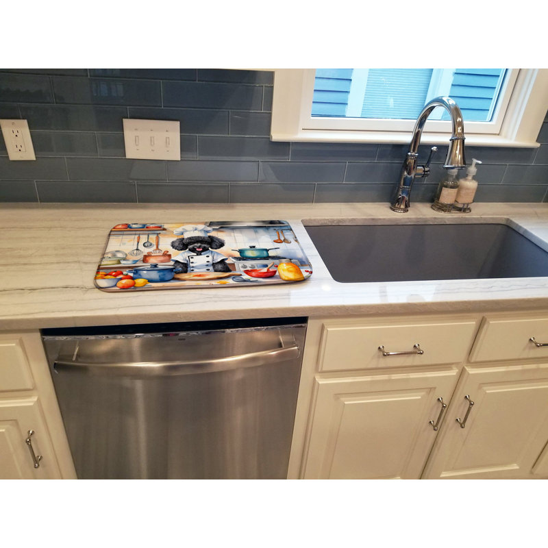 Black Poodle The Chef Dish Drying Mat