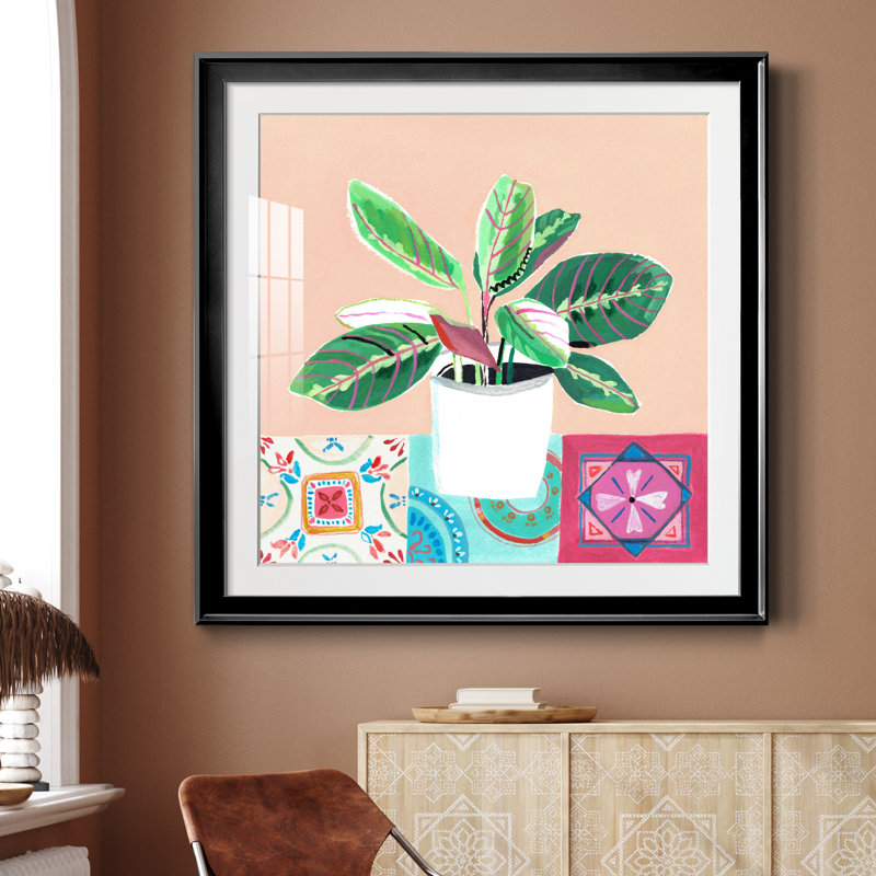 Growing Happy II - peinture encadrée, Toile avec cadre noir, H 26,5 po x l 26,5 po x P 1,5 po