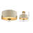 Montesano 3-Light Gold Semi Flush Mount With White Shade