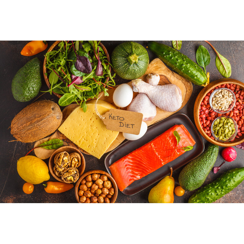 Keto (ketogenic) Diet Concept. - Wrapped Canvas Print, 30cm H x 46cm W x 3.8cm D
