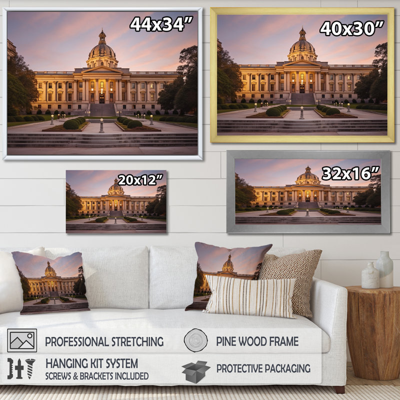 «South Carolina Hunting Island Serene Beauty I», reproduction sur toile, H 16 po x l 32 po x P 1 po, Cadre flottant doré
