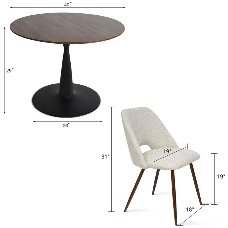 Wade Logan Aunnika Pedestal Dining Set - Thumbnail 3
